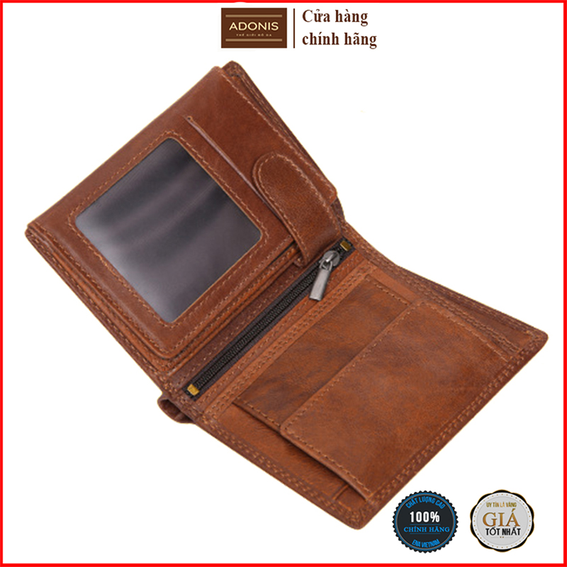 Ví nam ADV04 bóp da nam ví đứng 18 ngăn đựng tiền đựng thẻ ví nam da bò nguyên tấm siêu bền ví da giá rẻ bảo hành 06 tháng chính hãng - Adonis