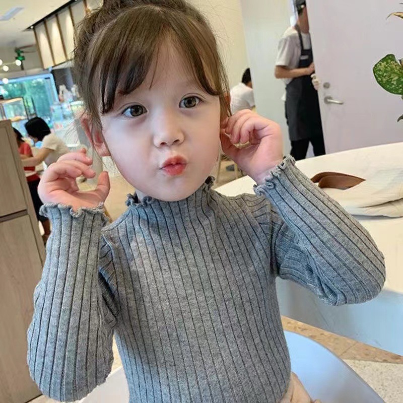 FC Áo len cổ lọ dày cho trẻ em, áo len dài tay mới mùa thu đông, áo thun thời trang cho bé gái - 5