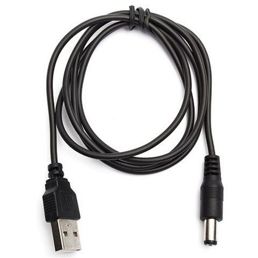 Dây nguồn cổng usb ra đầu dc 5.5x2.1 mm đầu tròn dùng sạc cho nôi điện, loa bluetooth, thiết bị dùng