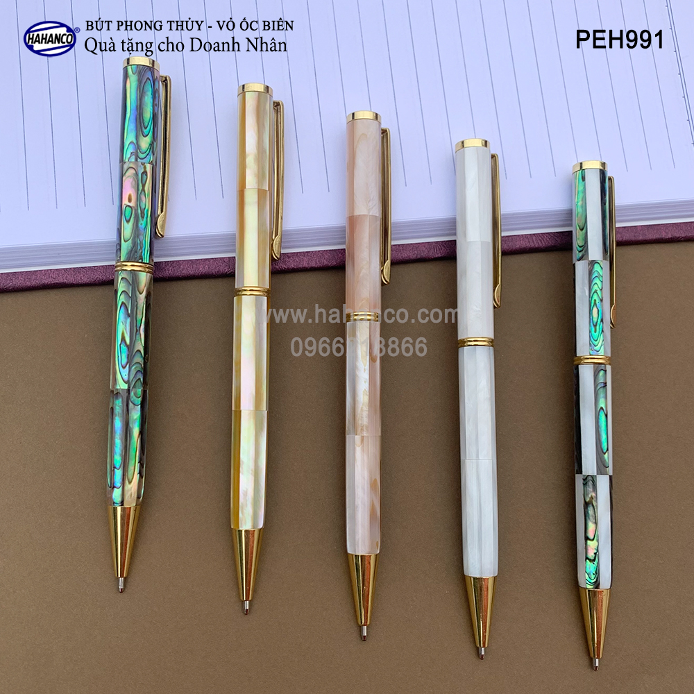 Bút ký phong thủy khảm ốc biển cao cấp (Đủ màu) Món quà vô giá đầy ý nghĩa - PEH991 - HAHANCO