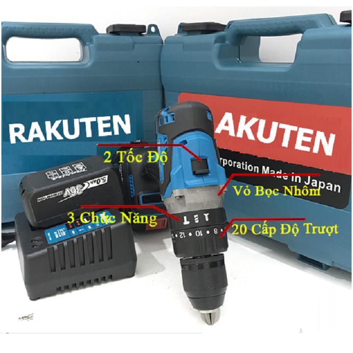 Máy khoan bê tông búa máy khoan pin bê tông búa Máy khoan bê tông dùng pin 36V RAKUTEN 2 PIN máy khoan máy bắn vit máy khoan cầm tay máy khoan pin