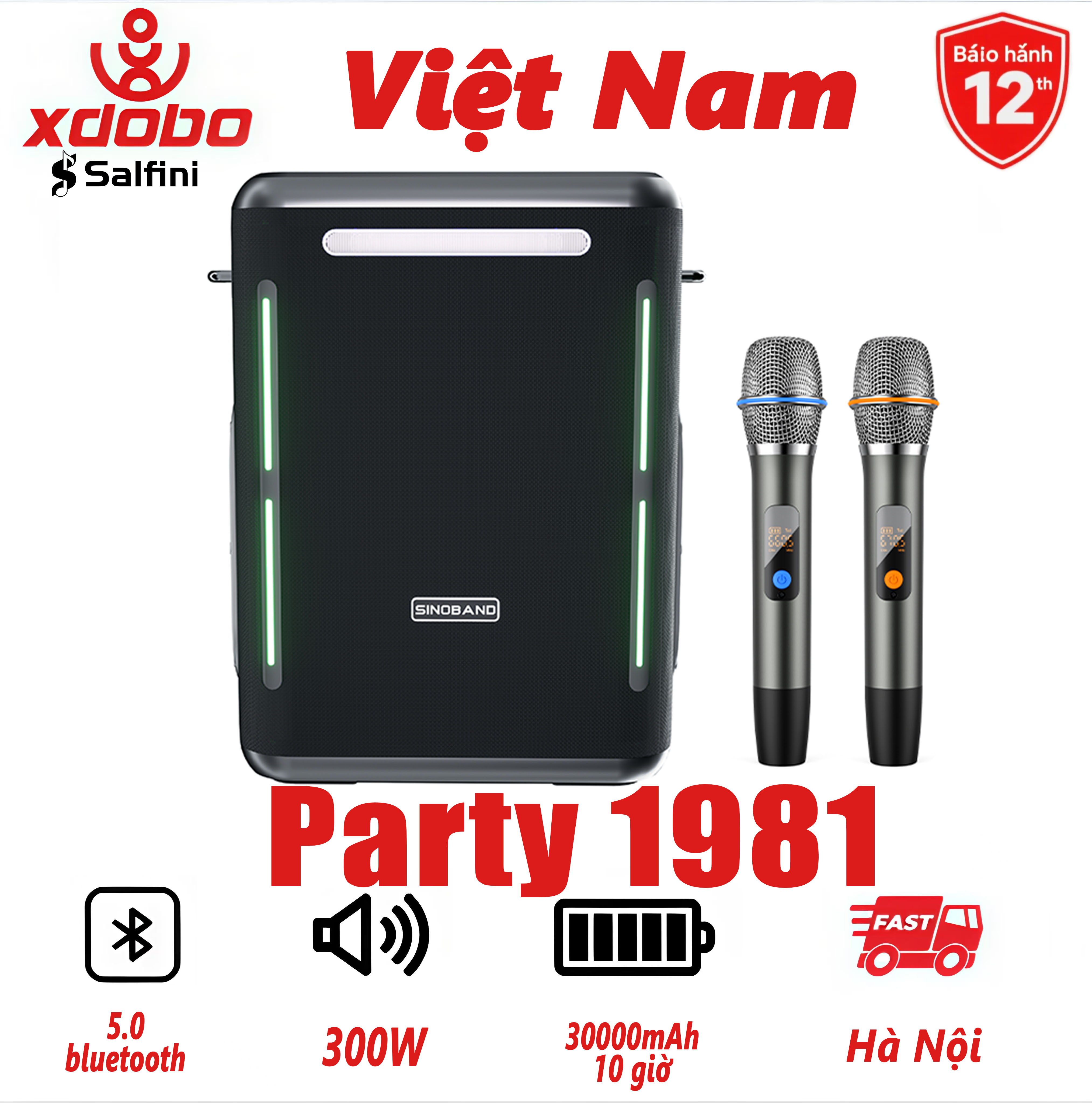  Loa Bluetooth Karaoke Xdobo Party 1981 300W Siêu Trầm Bản nâng cấp của Xdobo King max Mirage X8 Pro Tuner Truth 