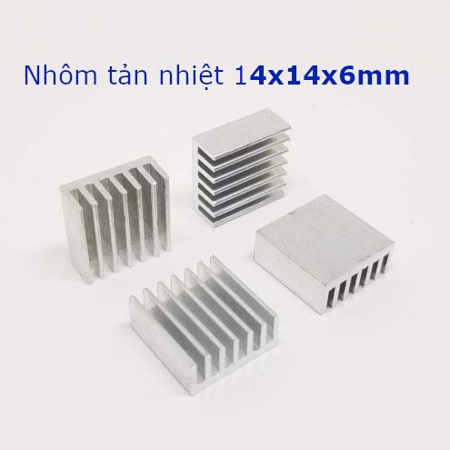 Nhôm tản nhiệt 14x14x6mm - combo 6 cái