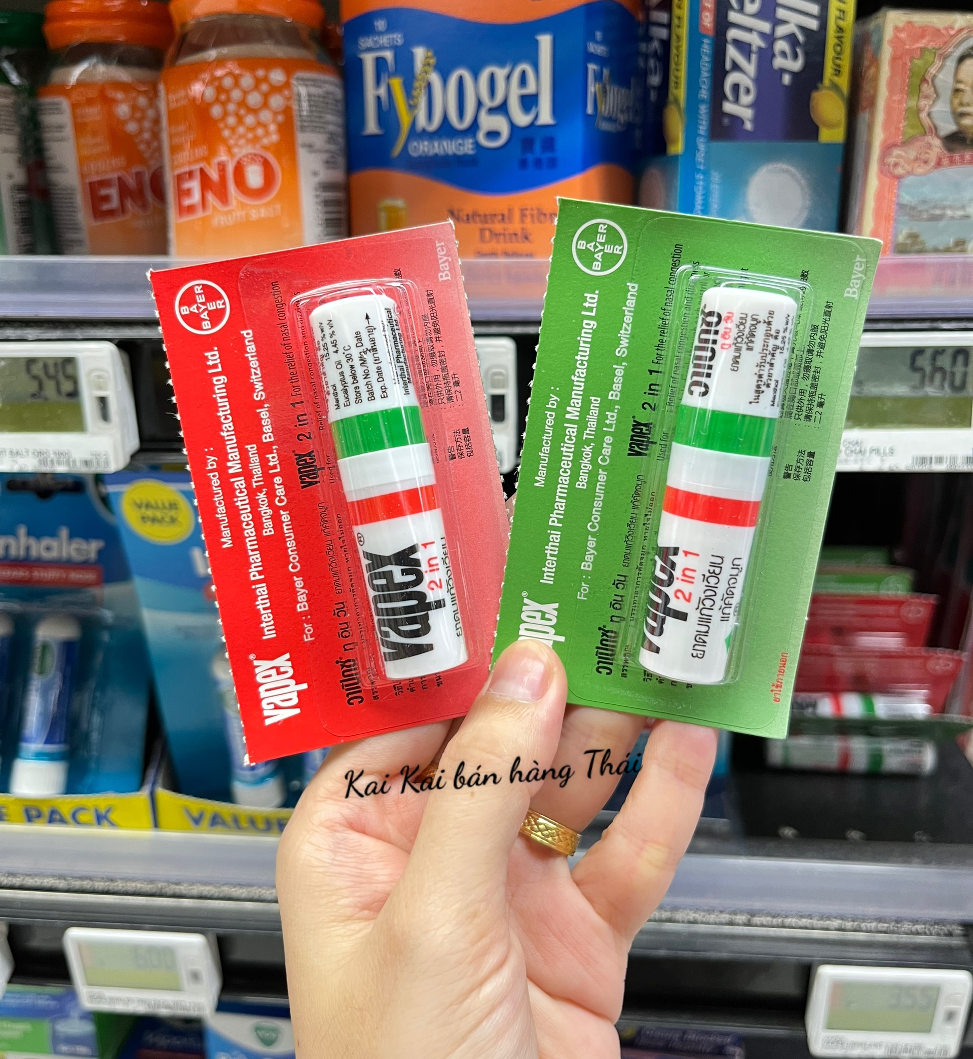 Ống Hít Thông Mũi Viêm Xoang Vapex Hương Bạc Hà Bạch Đàn Thái Lan Chính Hãng
