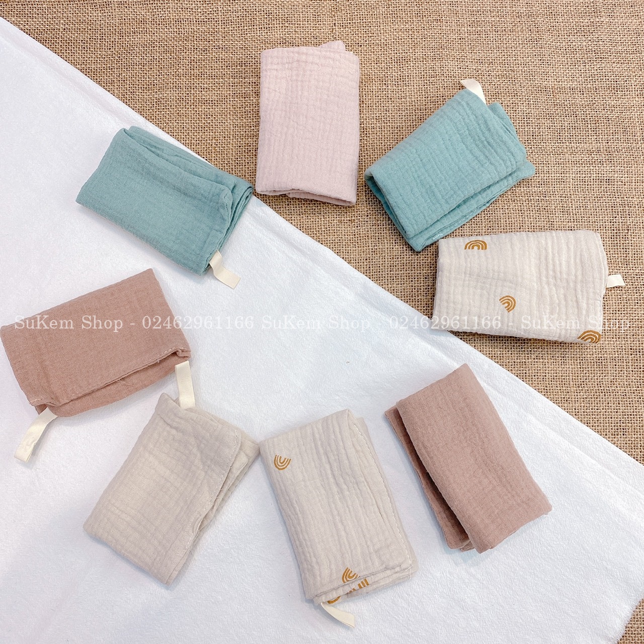 Set 5c khăn sữa muslin 4 lớp - sợi tre siêu mềm - sukem shop