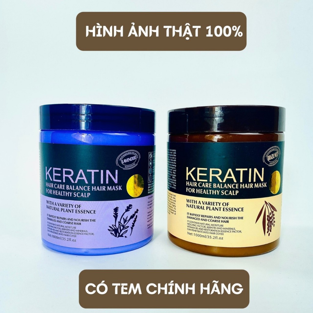 Kem ủ tóc KERATIN COLLAGEN 1000ML LAVENDER BRAZIL NUT - Ủ hấp tóc cung cấp dưỡng chất KERATIN tự nhi