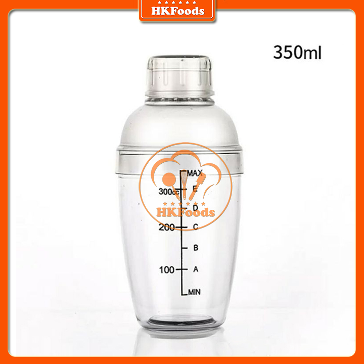 Bình Lắc Nhựa Dụng Cụ Pha Chế Cocktail Shaker 350ML Có Vạch Đen Chia Định Lượng