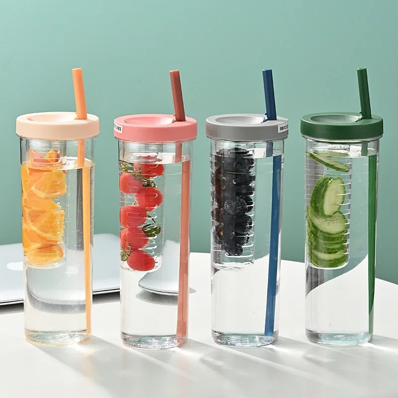 BÌNH ĐỰNG NƯỚC DETOX TRONG SUỐT CÓ NGĂN LỌC VÀ ỐNG HÚT SIÊU HOT 700ML - LY ĐỰNG NƯỚC , TRÀ SỮA , NƯỚC ÉP TRÁI CÂY THIẾT KẾ ĐỘC ĐÁO CHỊU NHIỆT SIÊU TỐT SIÊU BỀN