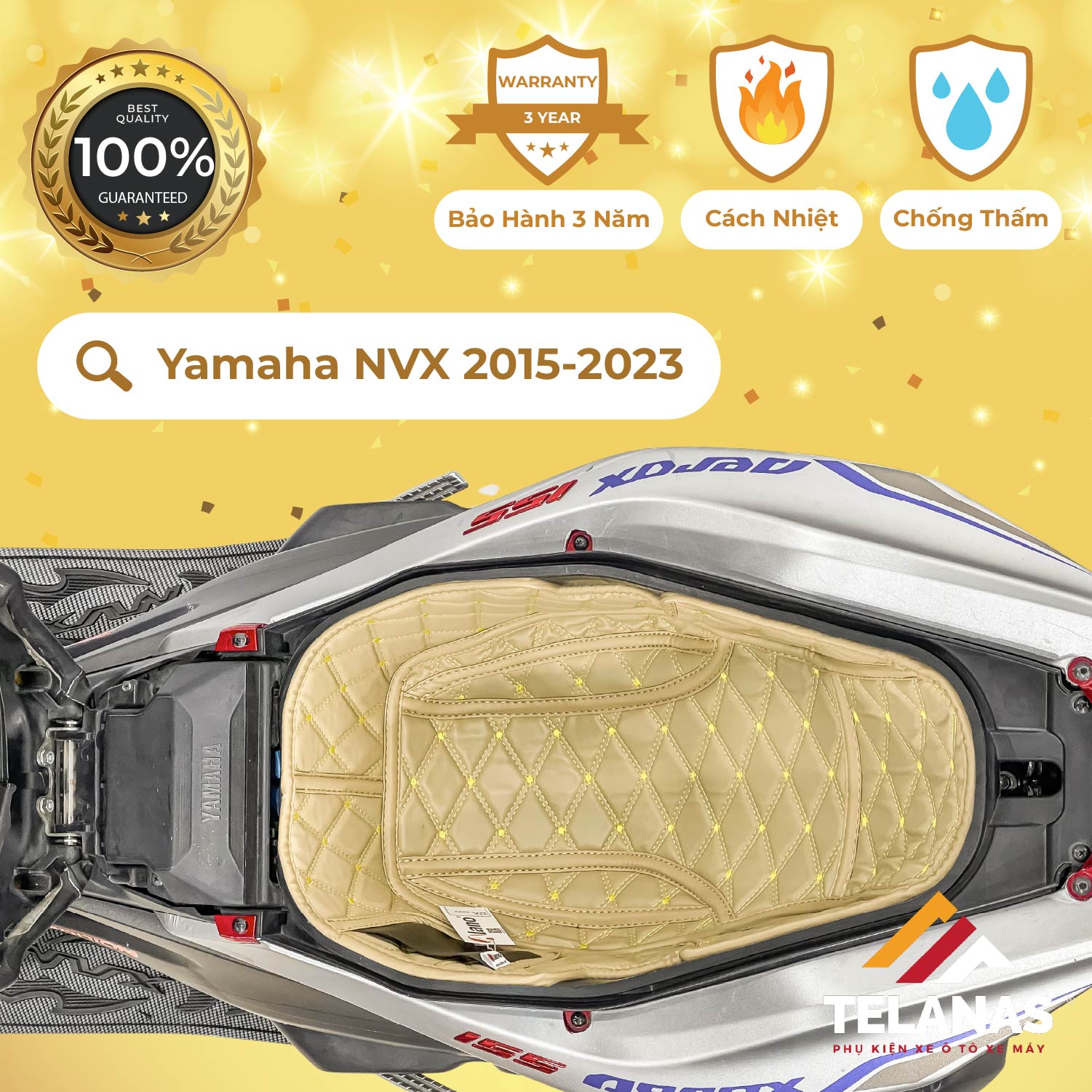 Lót Cốp Cách Nhiệt, đệm lót cốp xe máy TELANAS - YAMAHA NVX 2015-2022-Giá Xưởng-Bảo Hành 3 năm  chống sốc, chống thấm nước, tránh trầy xước