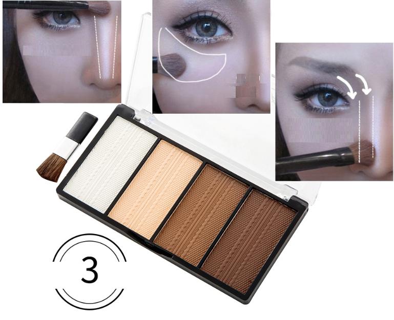 Hộp 4 ô phấn tạo khối - highlight - bắt sáng lameila