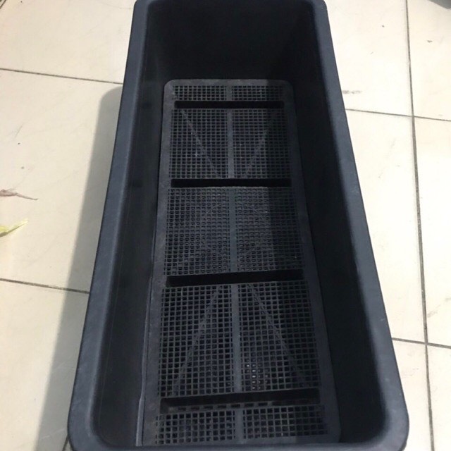 Bộ 2 Chậu Dài 67x24x19 Màu Đen trồng rau hoa cây cảnh