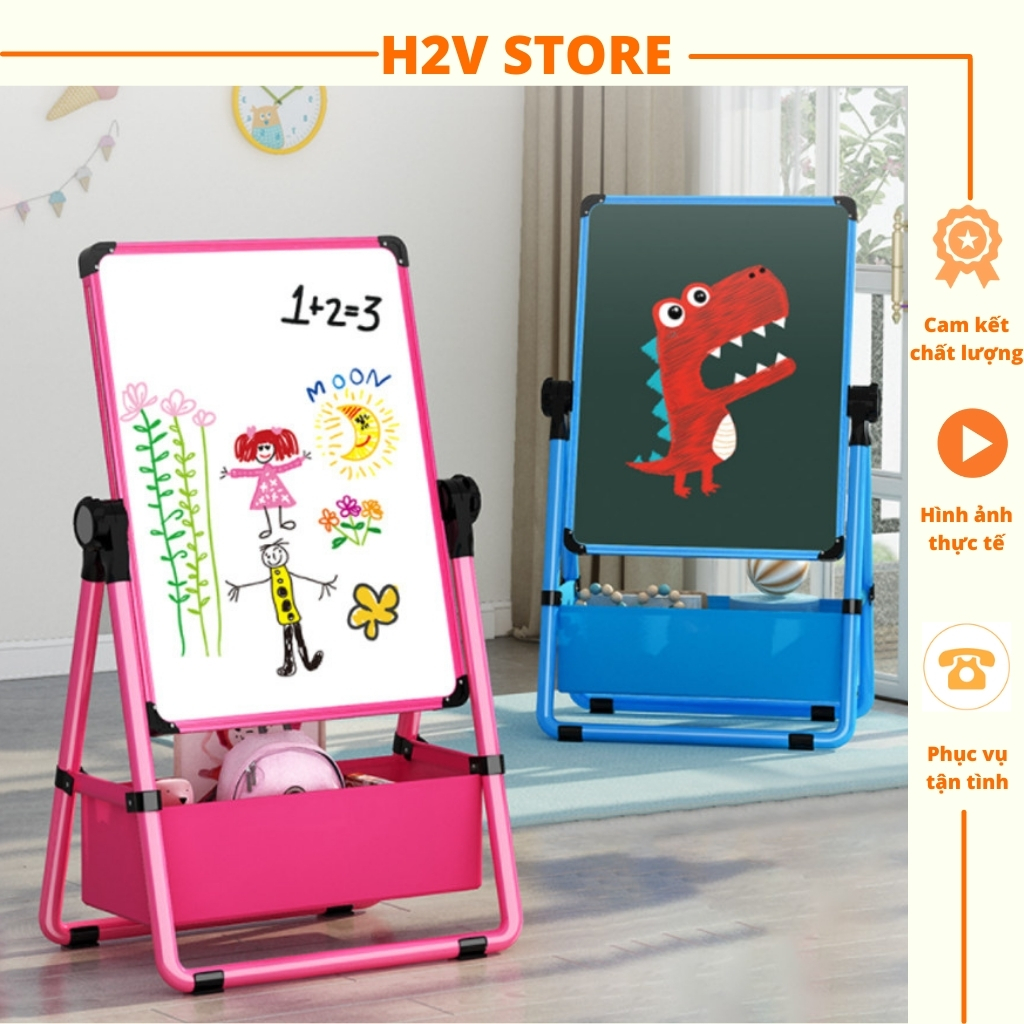 Bảng Học thông minh di động Edu viết vẽ 2 Mặt Xoay 360 cho bé yêu siêu xinh