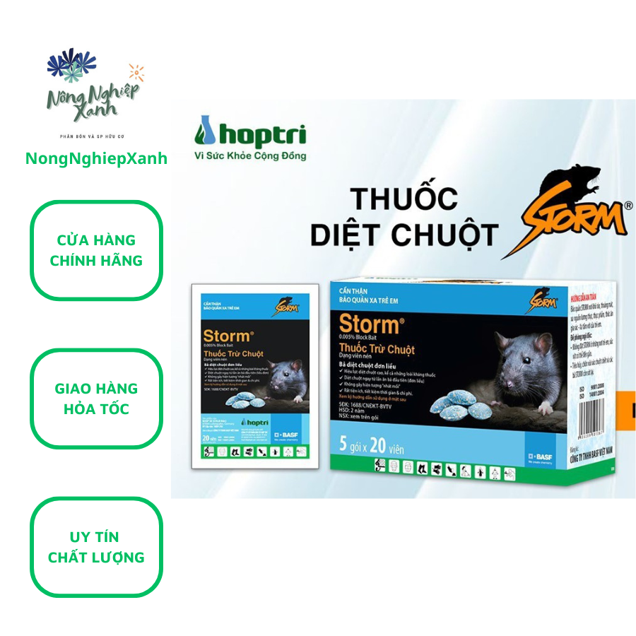 Hộp Thuốc Diệt Chuột Storm ( 5 Gói x 20 Viên )