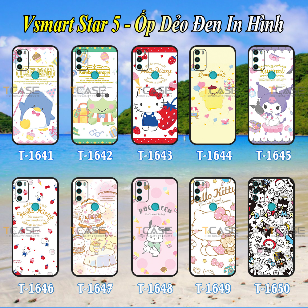 Ốp lưng Vsmart Star 5 - Ốp dẻo đen in hình Hoạt Hình dễ thương