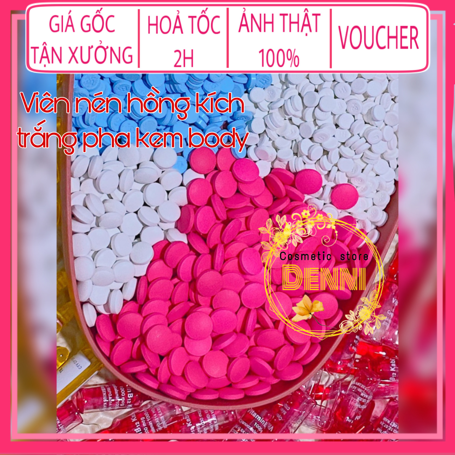 Lẻ 1 viên nén hồng kích trắng pha kem