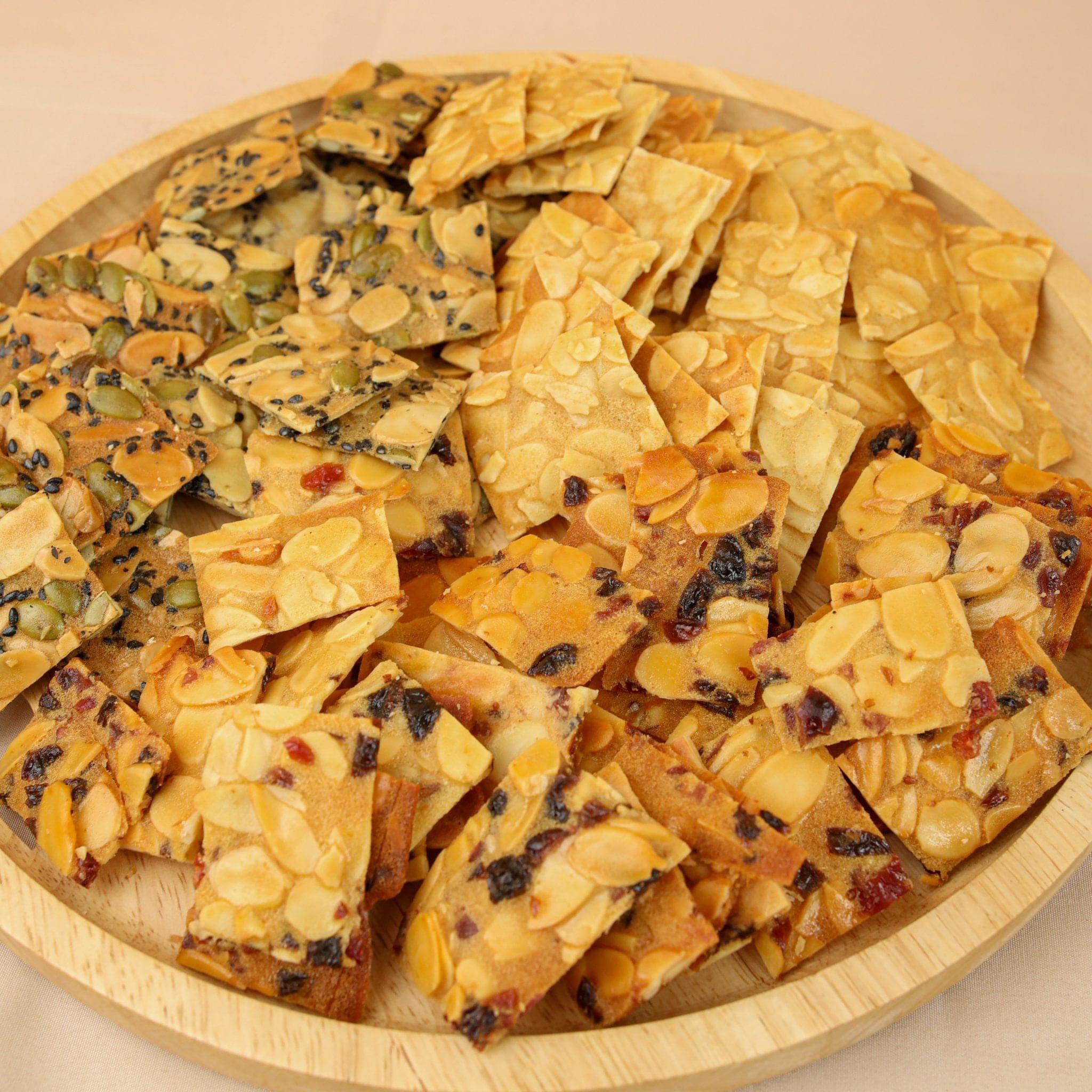 Bánh ngói hạnh nhân ăn kiêng siêu hạt ăn vặt keto mix 3 vị by 1983food