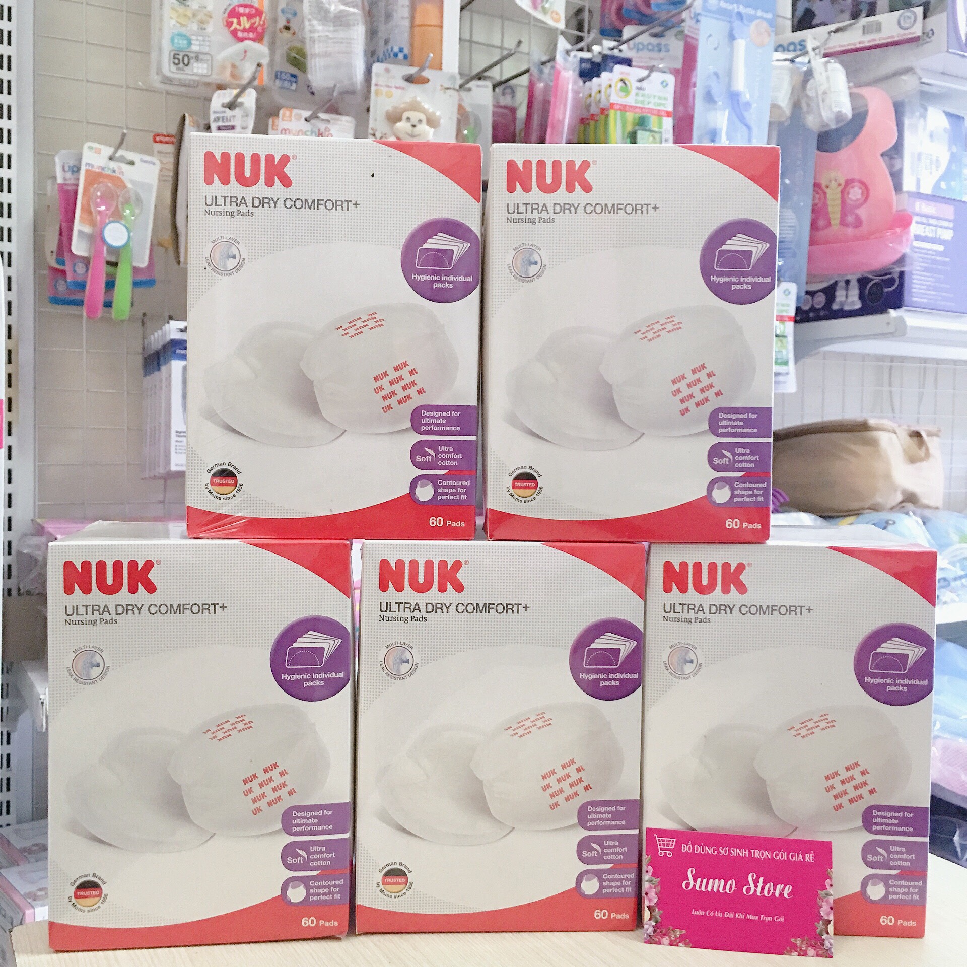 Lót thấm sữa nuk hộp 60 cái - nu21454- cotton thấm hút nhanh chóng
