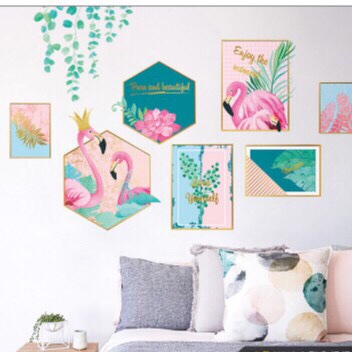 Decal dán tường chất lượng mẫu khung ảnh Hồng Hạc