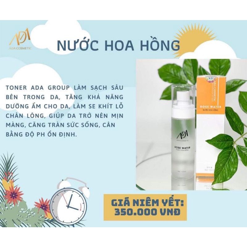 Nước hoa hồng toner ada group làm se khít lỗ chân lông,cân bằng độ ph ổn định,120ml
