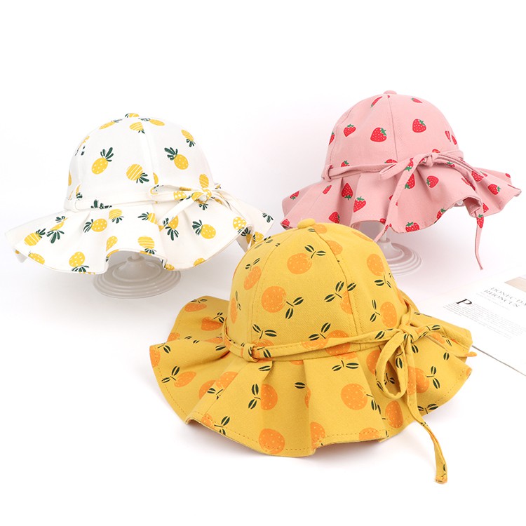 Mũ Trẻ Em Rộng Vành Bé Gái Đáng Yêu Có Quai Dây Cho Bé Từ 2 - 6 Tuổi (M RVBD)