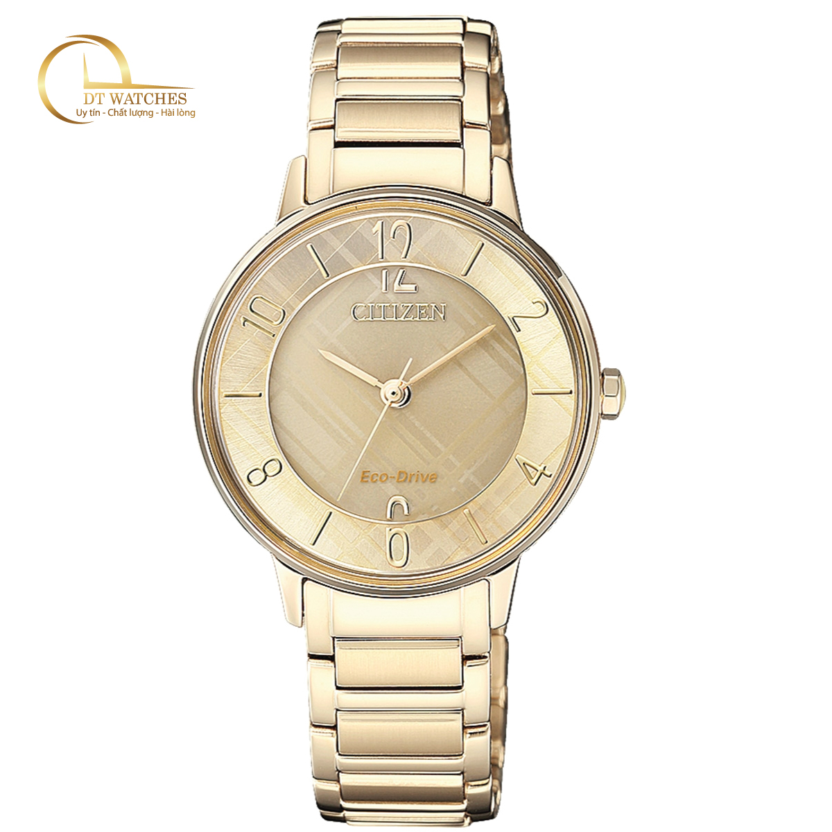 Đồng hồ nữ citizen eco drive năng lượng ánh sáng, dây thép không gỉ, size 30.8mm em0523-86p
