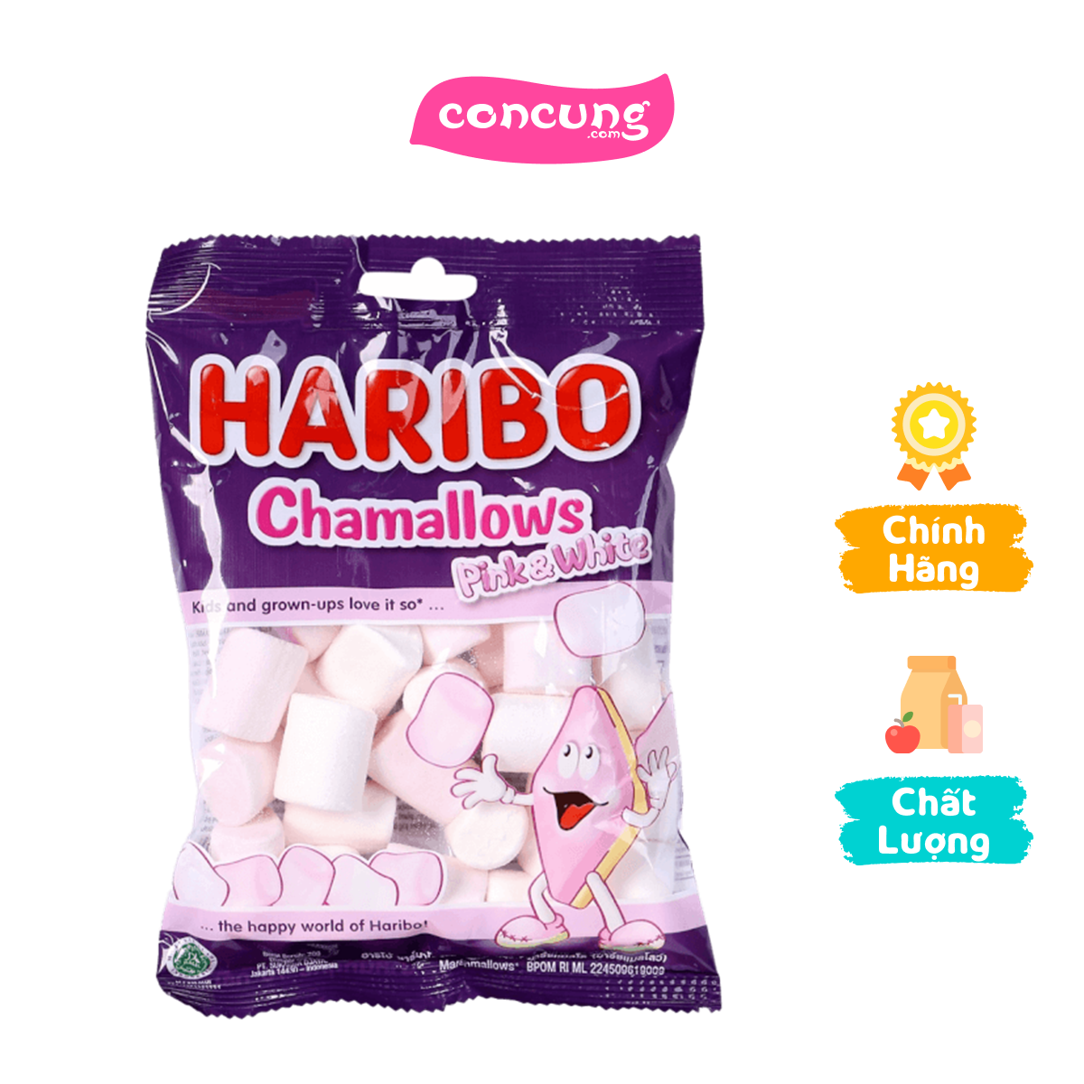 Kẹo xốp Haribo Chamallows Pink & White 70g