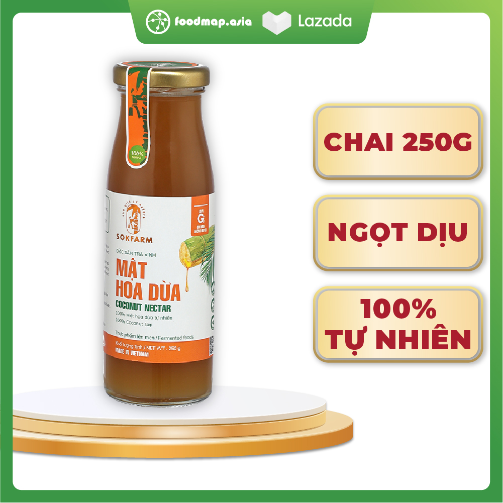 Mật Hoa Dừa Thiên Nhiên, Thay Thế Đường Tinh Luyện Sokfarm Chai 250Gr - Foodmap