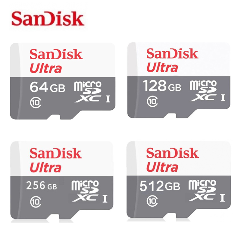 Sandisk 512GB thẻ nhớ  micro sd 64GB 128GB 256GB thẻ nhớ Thích hợp cho camera  thiết bị giám sát máy ghi âm lái xe điện thoại di động