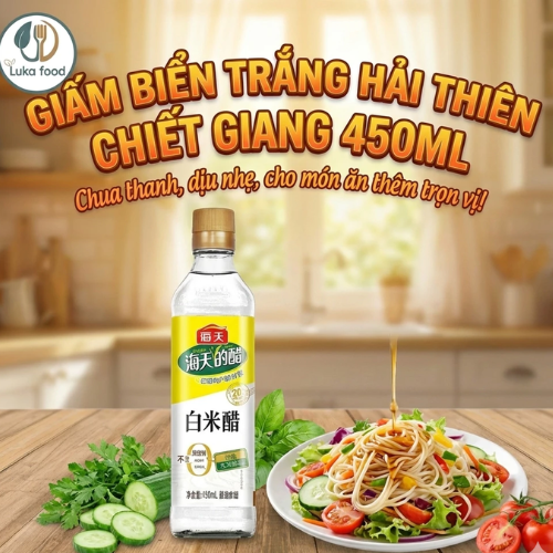 Hai Thien White Sea Vinegar 450ml - Naturally Fermented, Mildly Sour, Makes Sweet and Sour Stir-Fried Ribs, Dips for Dumplings Luka Food