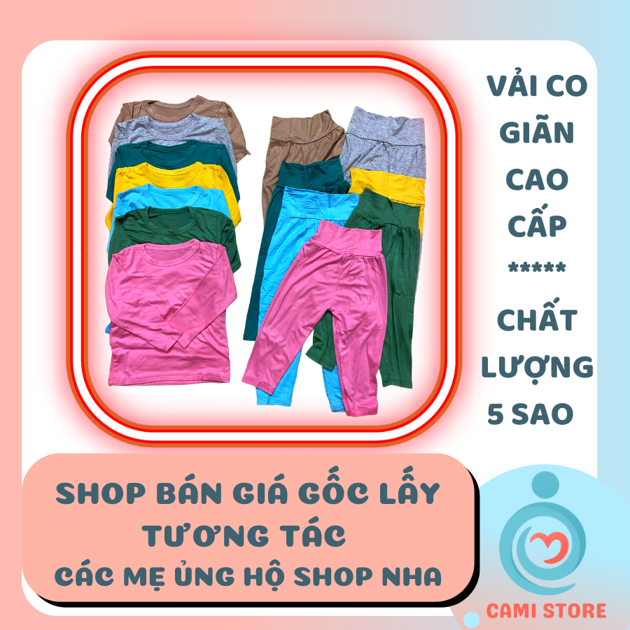 Bộ đồ dài tay cho bé trai, bé gái, bộ đồ mặc nhà chất cotton thun lạnh mềm mịn mát cho bé từ 5-17kg, CAMISTORE