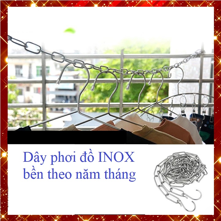 Dây phơi treo quần áo dài 5 MÉT có móc gài 2 đầu