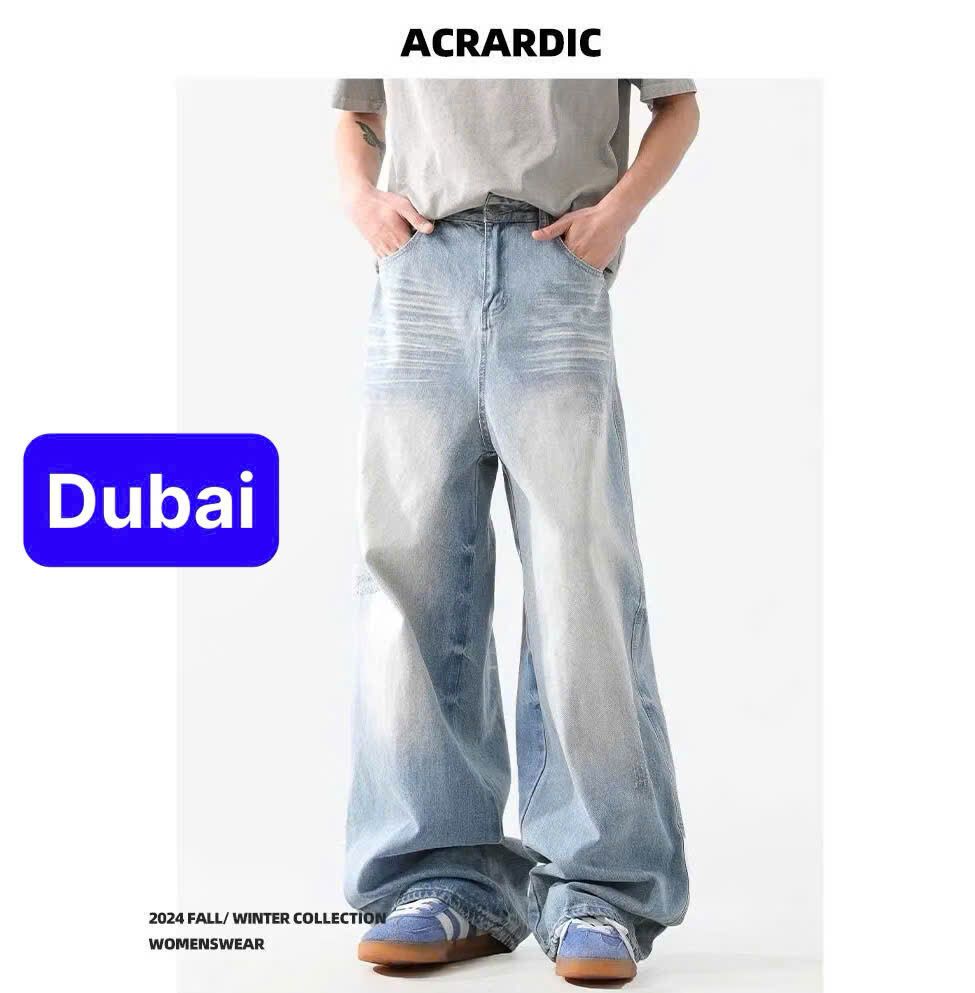 QUẦN JEAN ỐNG RỘNG NAM NỮ UNIEX WASH NHIỀU MÀU HÀNG CAO CẤP NHẬT BẢN PHONG CÁCH SIÊU HOT TREND - DUBAI FASHION