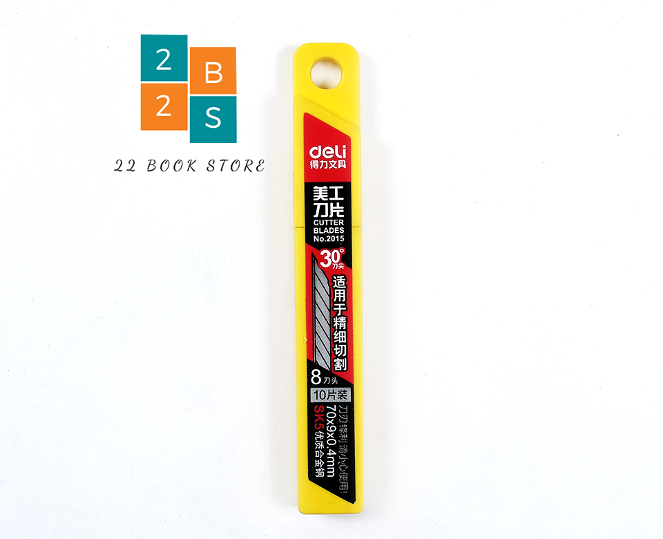[HCM]Hộp lưỡi dao rọc giấy nhỏ mini 30 độ Deli 2015