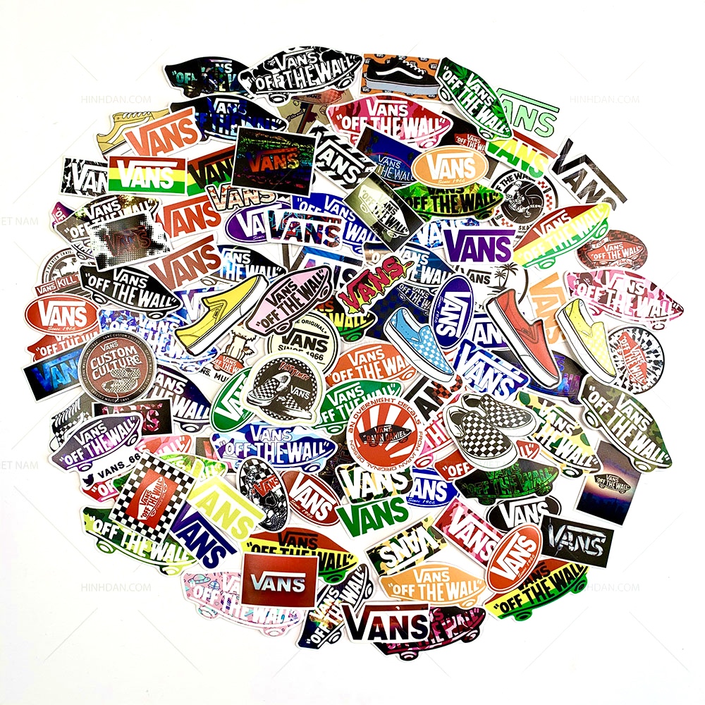 Logo Vans stickers - Chất liệu PVC chất lượng cao chống nước, chống nắng - Kích thước 4-8cm - Decor tường tủ xe, trang trí nón bảo hiểm, laptop, đàn guitar, sổ tay - Sticker Việt Nam