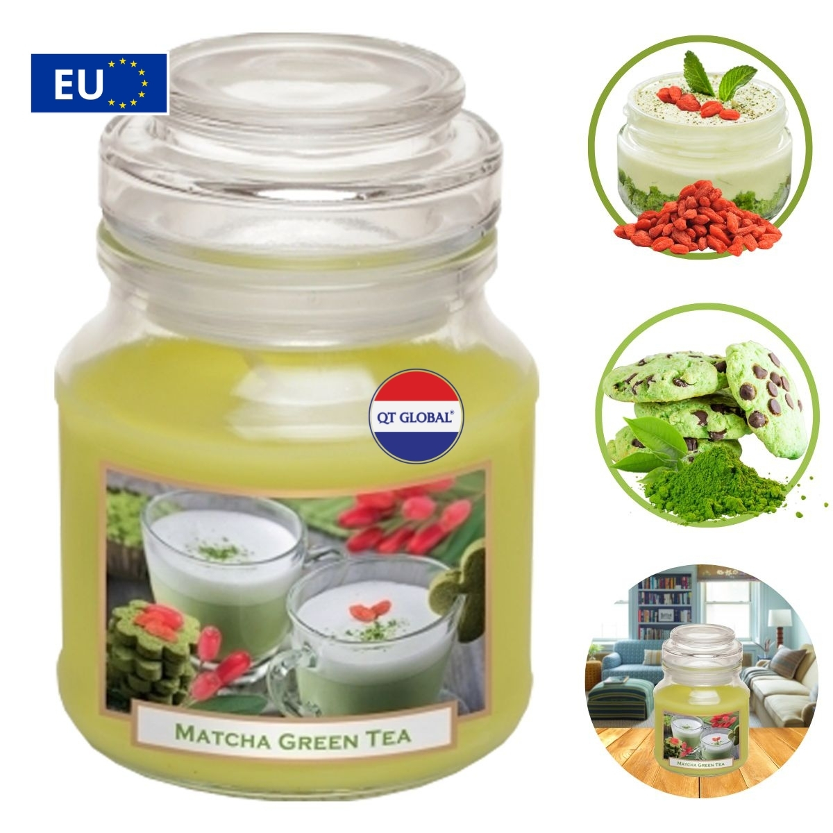 Hũ nến thơm Bartek Candles 130g Green Tea Pudding - mattcha trà xanh, thơm phòng, hỗ trợ khử mùi (giao mẫu ngẫu nhiên)