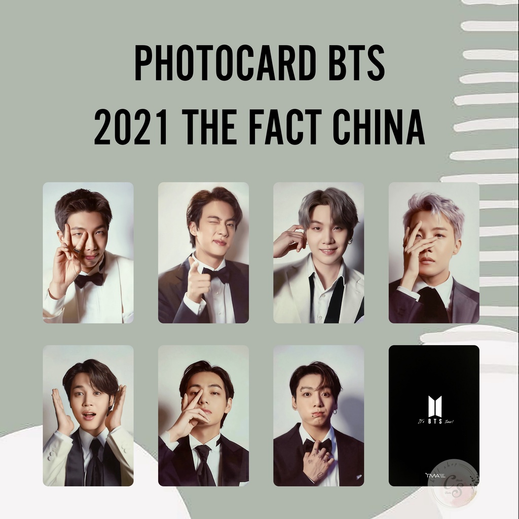 [ PHOTOCARD ] Thẻ Card Bo Góc Thành Viên BTS -2021 THE FACT CHINA - Giấy C300 Cứng Cáp - Cán Sần Xịn [FANMADE]