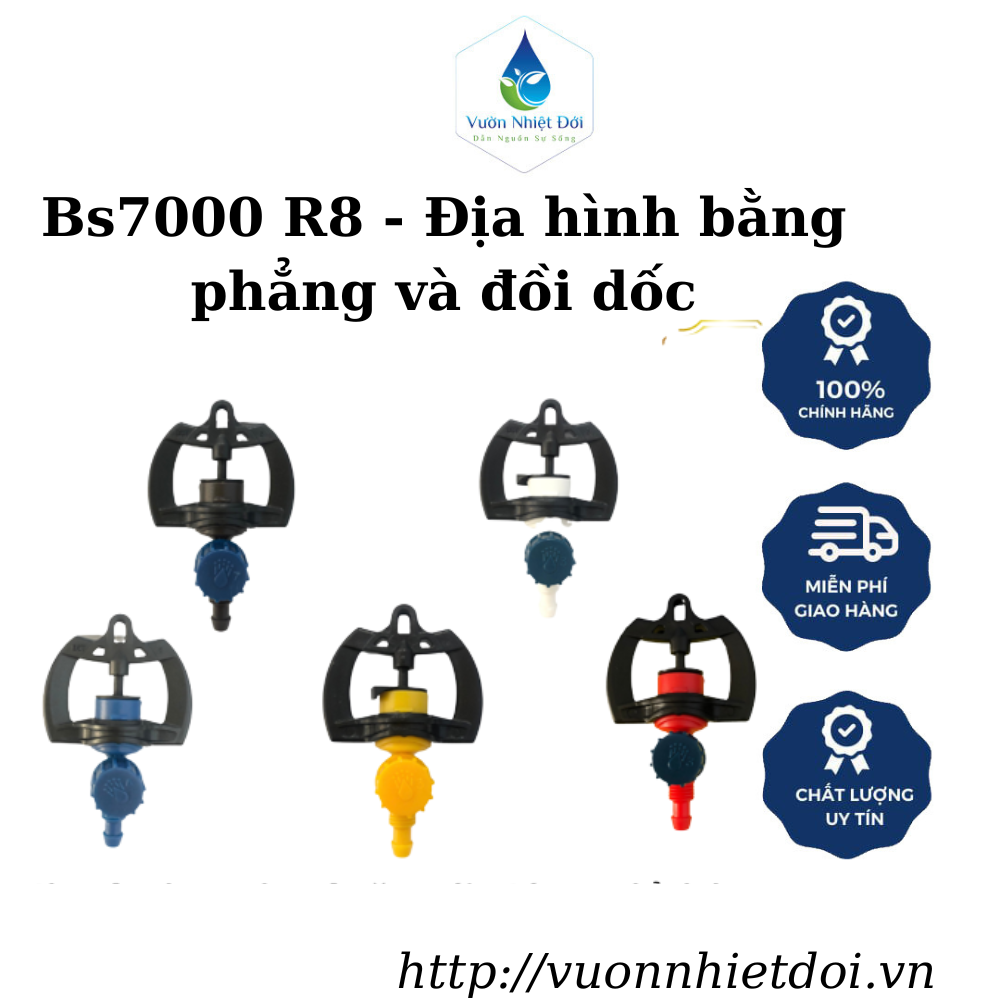 Bộ 10 béc tưới cây ăn trái bs7000 r8 béc tưới phun mưa chuyên tưới gốc cây ăn trái phun mưa xoay 360 độ, có điều chỉnh bán kính ✅ vườn nhiệt đới - hệ thống tưới tự động