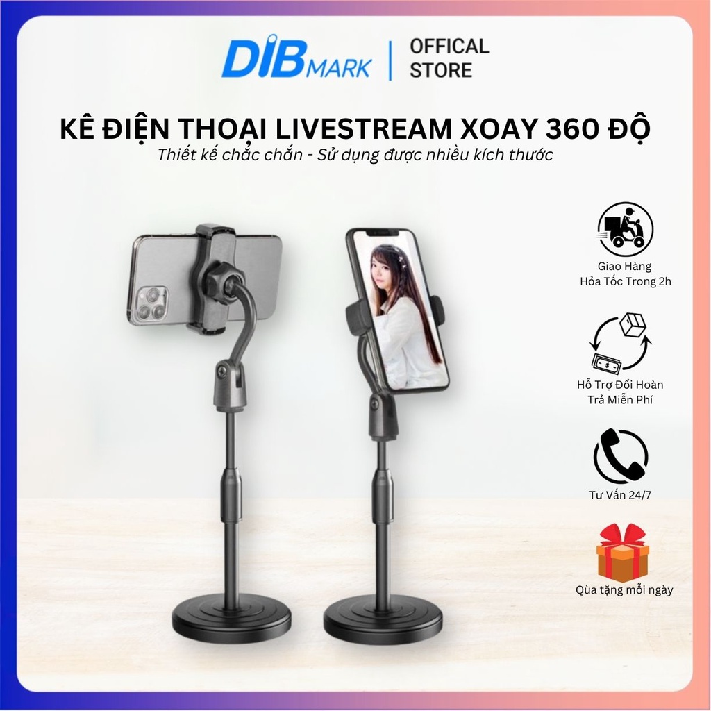 Giá đỡ điện thoại để bàn xoay 360 độ Giá đỡ gấp gọn