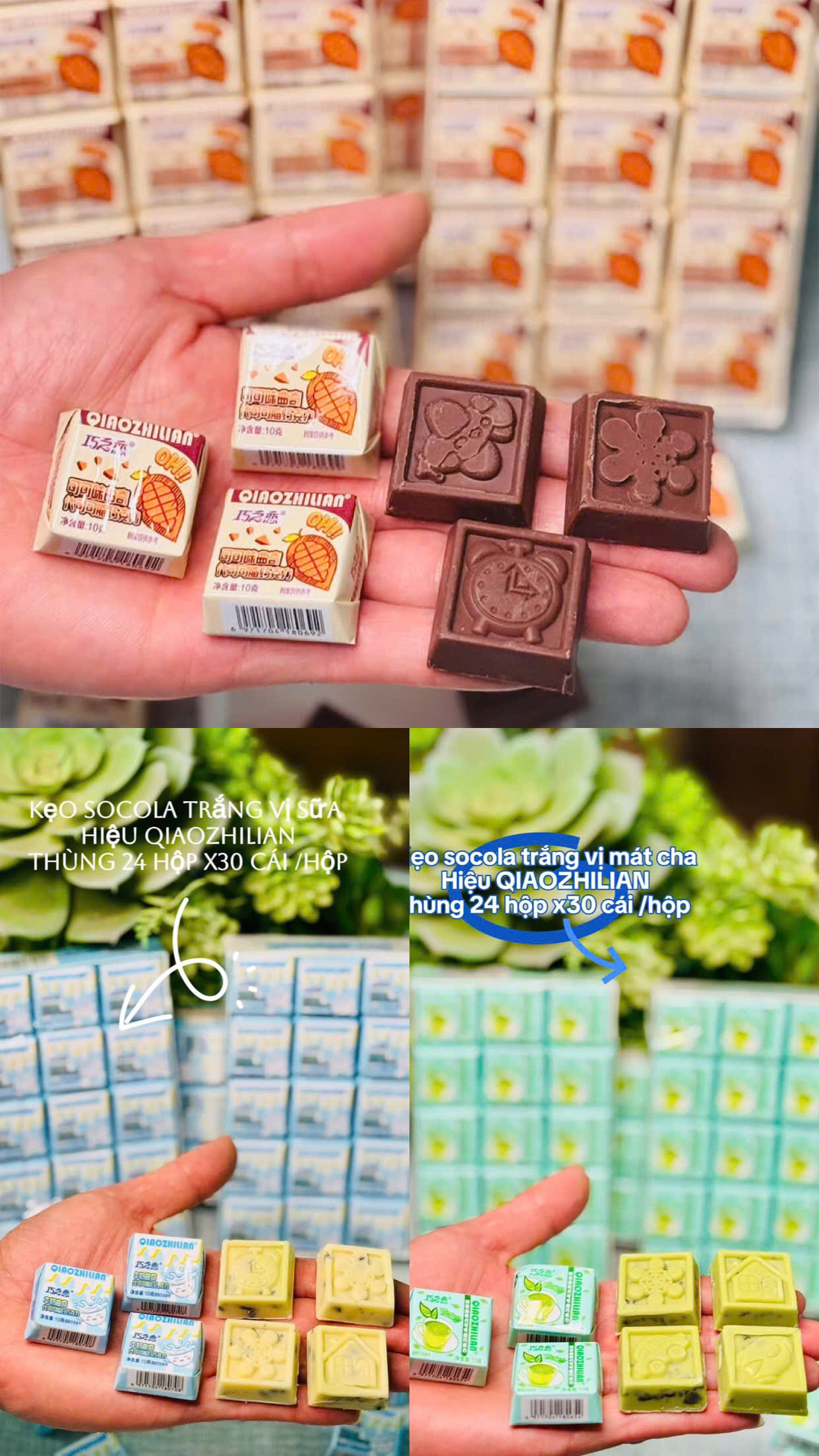 [in Stock] Combo 300g Qiaozhilian Chocolate/Qiaozhilian Filled Chocolate Small Square Box 6 Delicious Flavors, Delicious to Eat and Not Boring