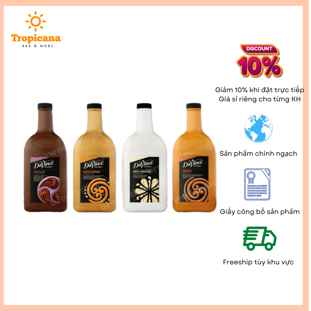 Sauce Davinci Gourmet đủ vị - Chai 2L