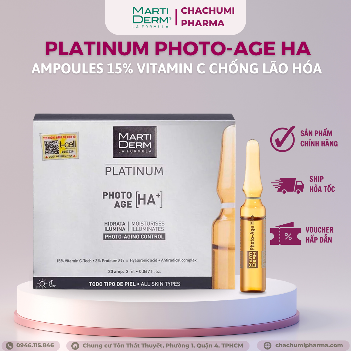 MartiDerm platinum photo age HA - Ampoules 15% vitamin C