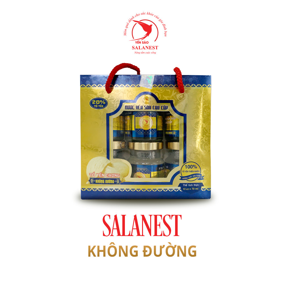 Yến chưng không đường Salanest 20 tố yến x 6 hủ / hộp sức khỏe vàng cho mọi nhà