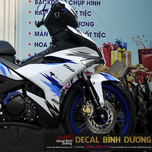 Tem Trùm Exciter 150 Xanh Trắng - Tem Exciter 150 LTD - Decal Exciter 150 Giá Rẻ
