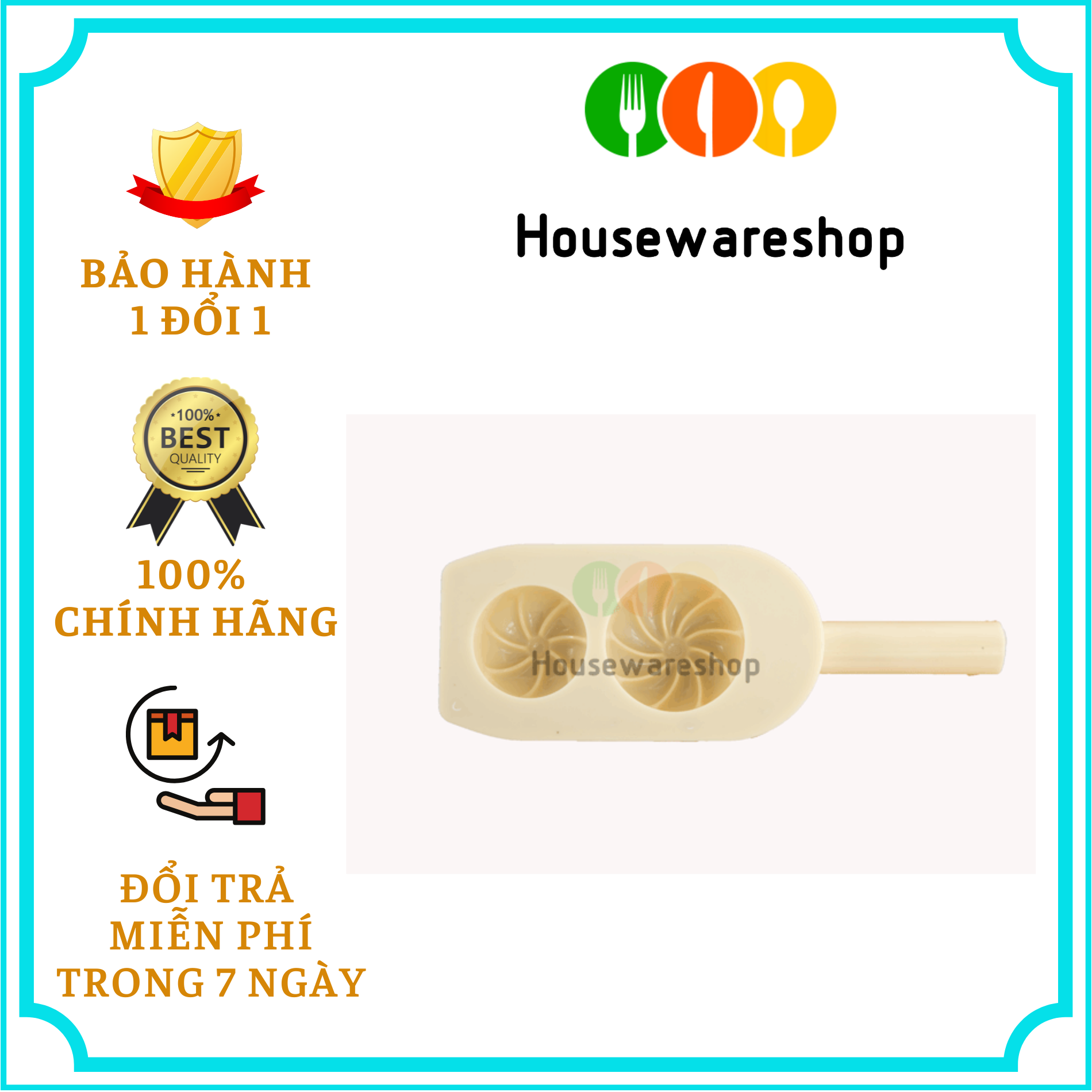 Khuôn làm bánh bao 2 bánh Dragon