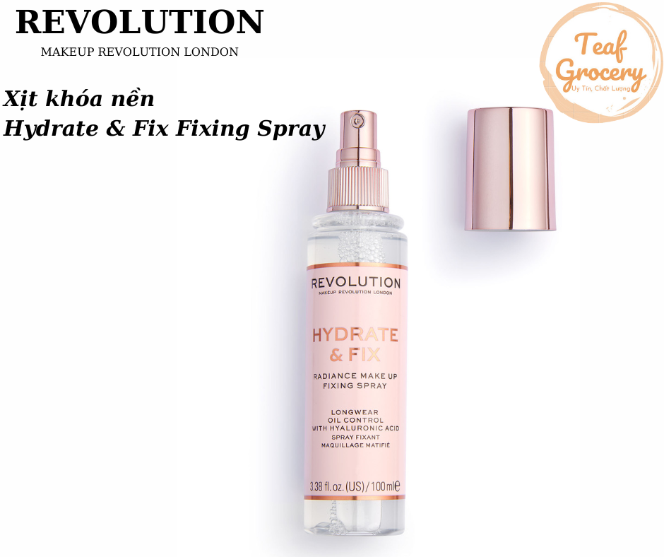 Xịt khóa nền trang điểm và dưỡng ẩm - Makeup Revolution London Hydrate & Fix Radiance Make Up Fixing Spray