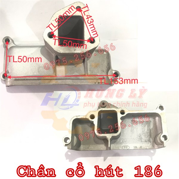 chân cổ hút 186, phụ tùng máy cày 186 phụ tùng máy nông nghiệp phụ tùng Hùng Lỳ Phu tùng ô tô máy nổ  điện máy hùng lỳ