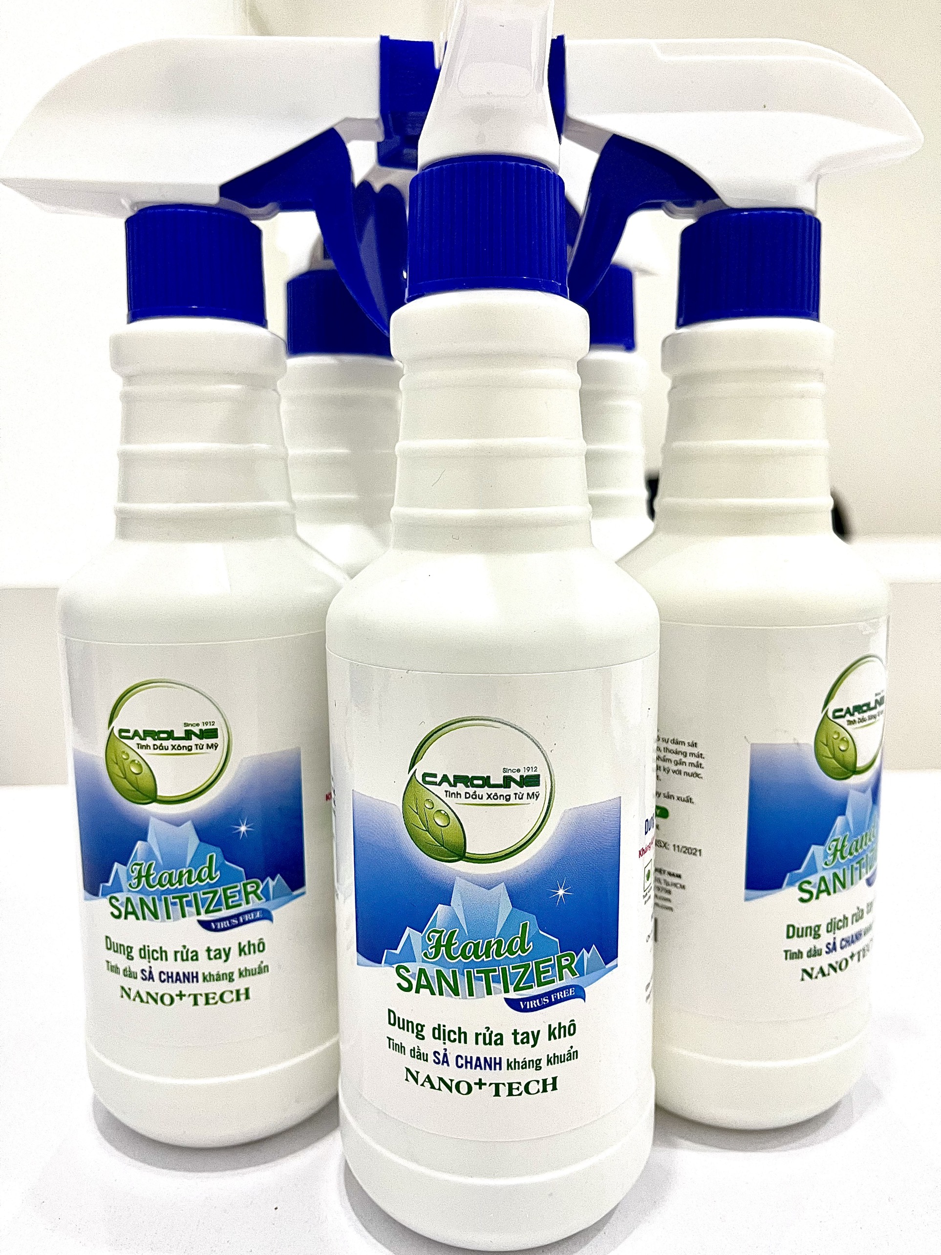 (Combo 2 gel) Rửa tay khô Caroline 500ml dạng gel, mùi SẢ CHANH
