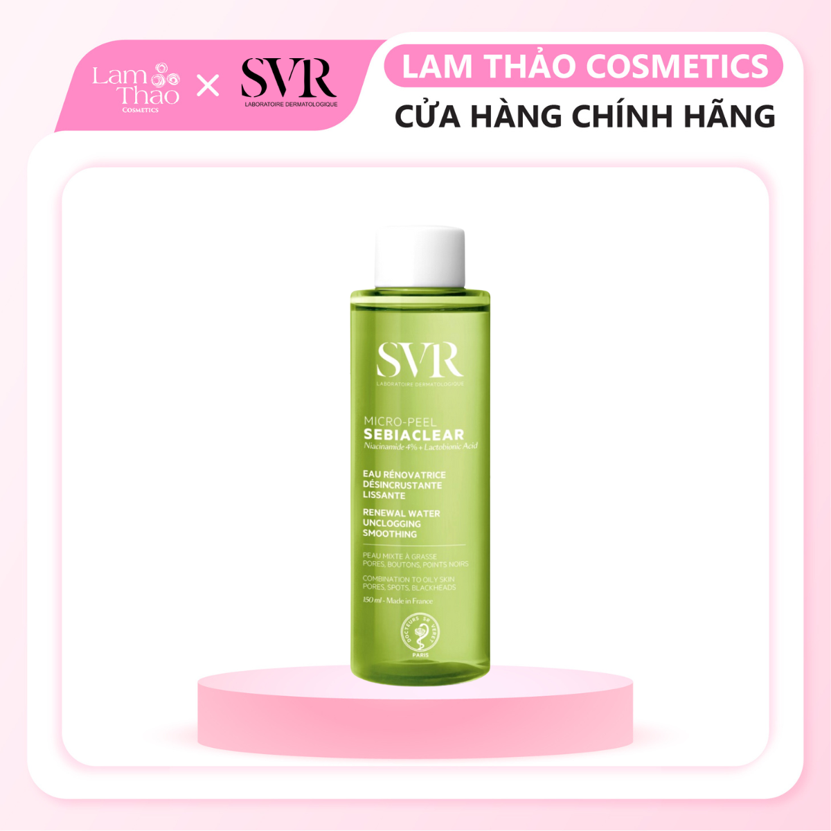 Nước Hoa Hồng Làm Giảm Mụn SVR Sebiaclear Micro Peel