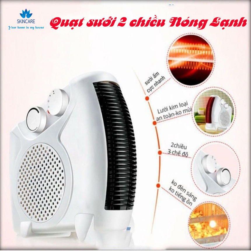 Quạt sưởi ấm 2 chiều nóng lạnh - Quạt sưởi mùa đông, Máy Sưởi 2 Chiều 3 Chế Độ Sưởi Ấm - Làm Nóng Đều Không Khí, Hoạt Động Êm Nhẹ, Không Gây Ồn - Đèn Sưởi Cho Bé Mùa Đông, Quạt Sưởi Ấm Trẻ Em, Đèn Sưởi Nhà Tắm