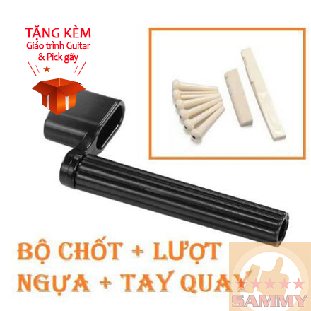 Bộ chốt + lược ngựa + tay quay guitar acoustic 3 món